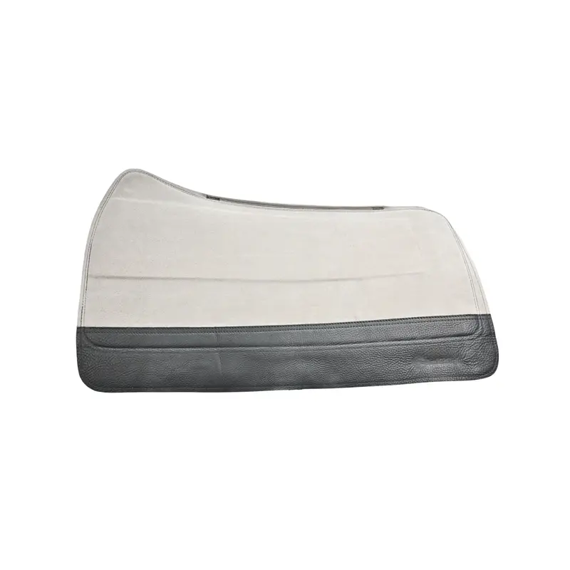 Saddleright 5/8"Western Deluxe Dark Grey Saddle Pad With Black Wear Leathers- 30"X32" 2