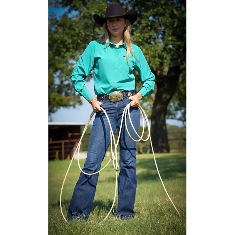 San Jac Women's Long Sleeve Performance Shirt - Teal 3