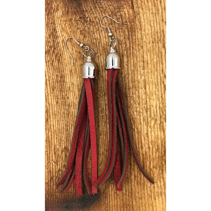 San Saba Equine Red Tassel Earrings 1