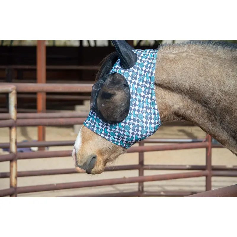 Schulz Equine Lycra Fly Mask- Turquoise Glass 1