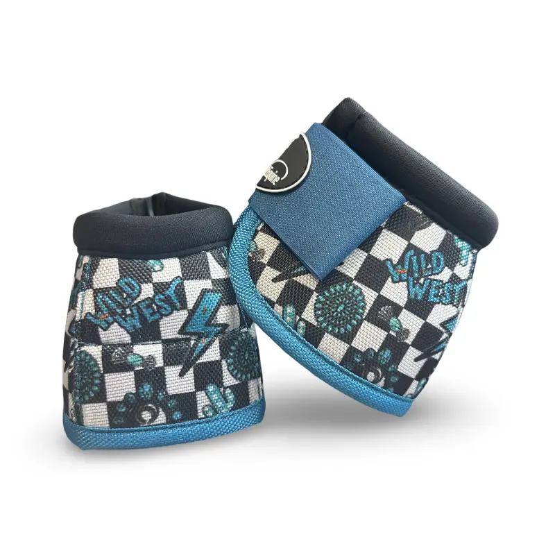 Schulz Equine No-Turn Bell Boots- Turquoise Glass 1