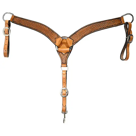 Scott Thomas Saddlery 2" Basket Stamped Breast Collar 1
