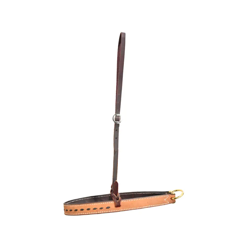 Scott Thomas Saddlery Natural Roughout Tiedown Noseband With Buckstitch 1