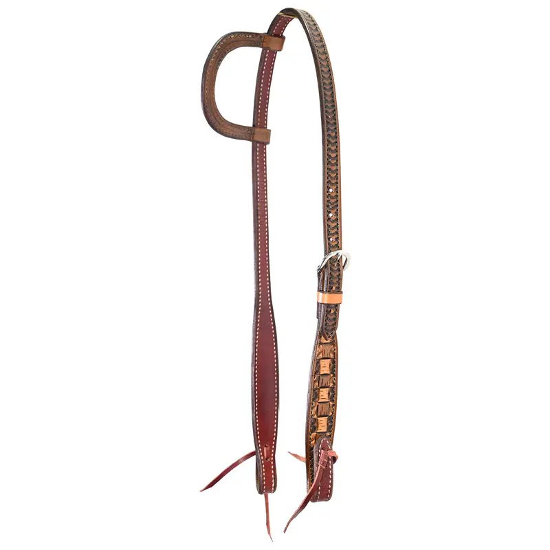 Scott Thomas Saddlery Vintage Checkerboard Slip Ear Headstall 1