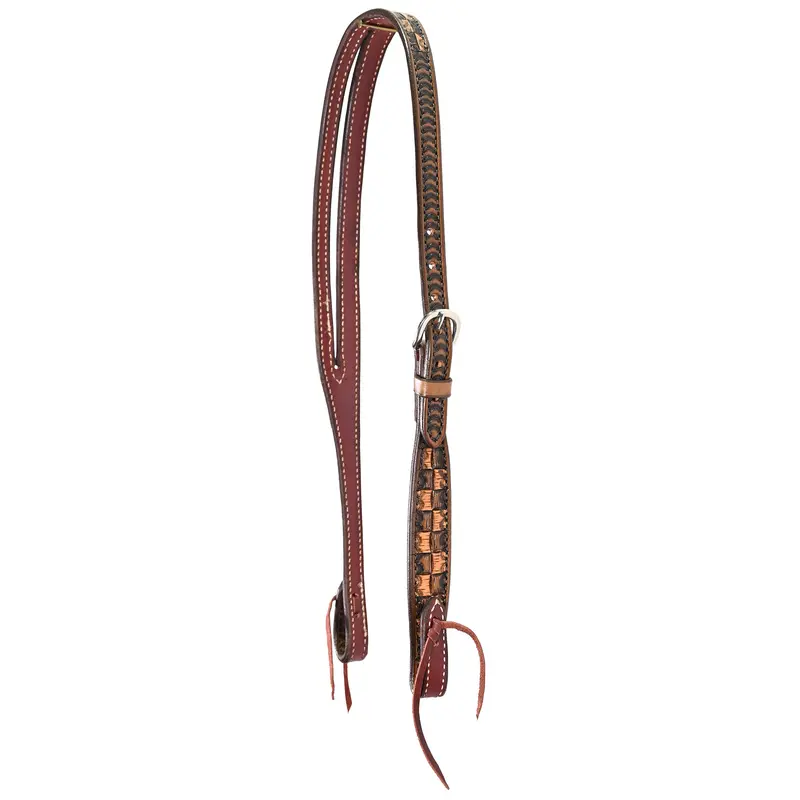Scott Thomas Saddlery Vintage Checkerboard Split Ear Headstall 1