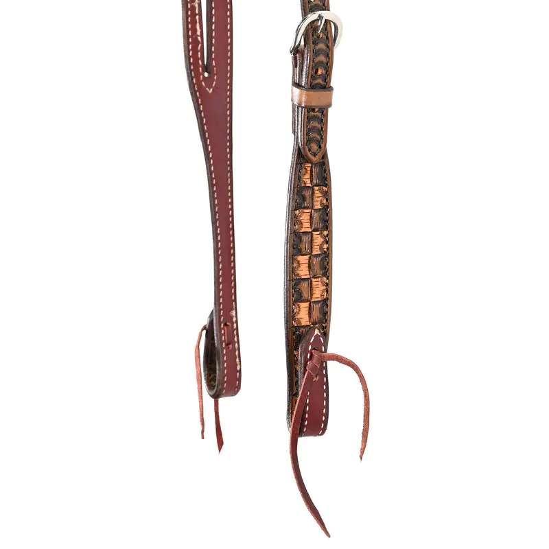 Scott Thomas Saddlery Vintage Checkerboard Split Ear Headstall 2