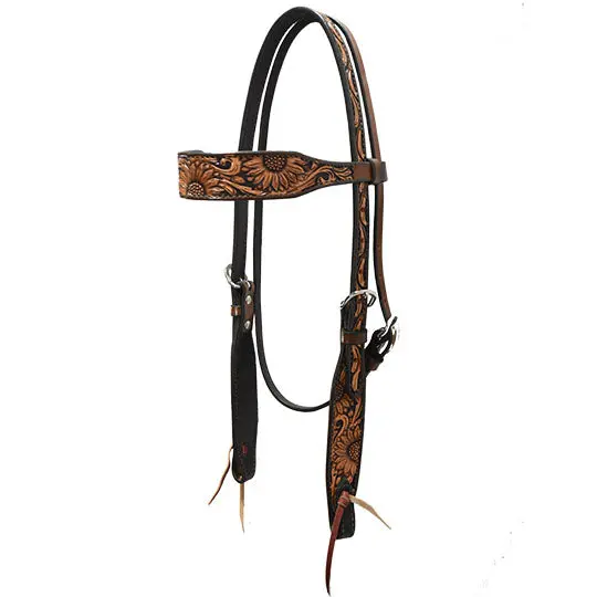 Scott Thomas Saddlery Vintage Sunflower Browband Headstall 1