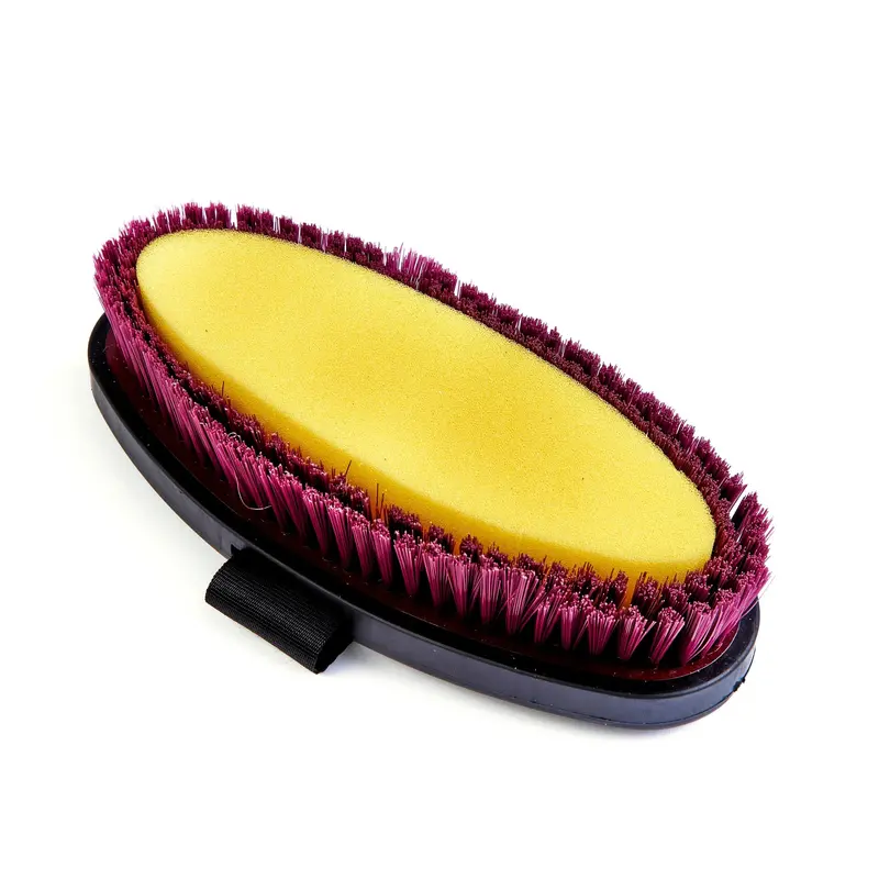 Shires Ezi-Groom Grip Large Body Wash Brush- Burgundy 2