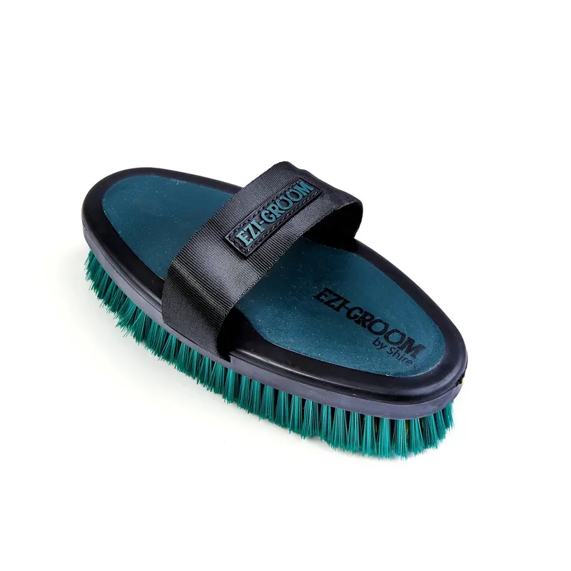 Shires Ezi-Groom Grip Large Body Wash Brush- Forest Green 1