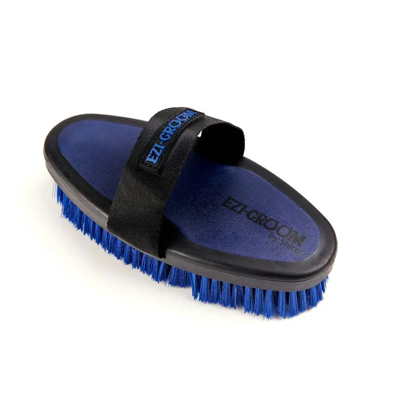 Shires Ezi-Groom Grip Large Body Wash Brush- Navy Blue 1
