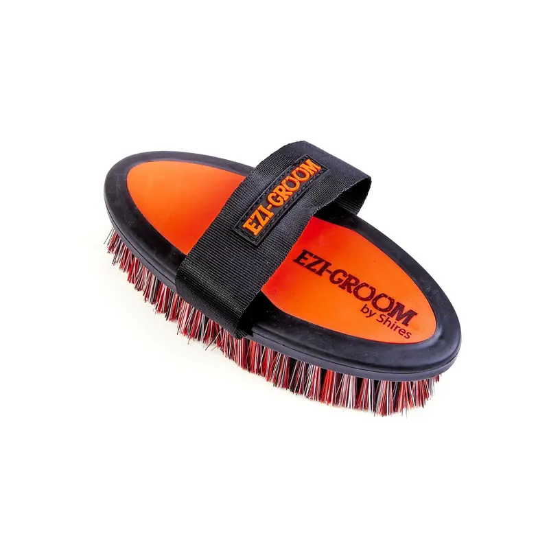 Shires Ezi-Groom Grip Small Body Brush- Orange 1