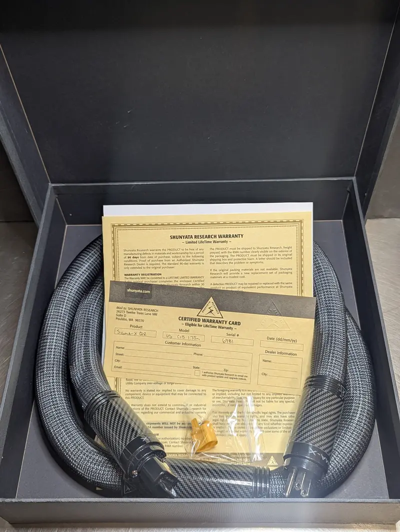 Shunyata Research Sigma-X Qr Power Cable - Excellent - As New 1