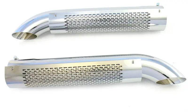 Side Tube Turnouts W/Shield/Mufflers Chrome 1