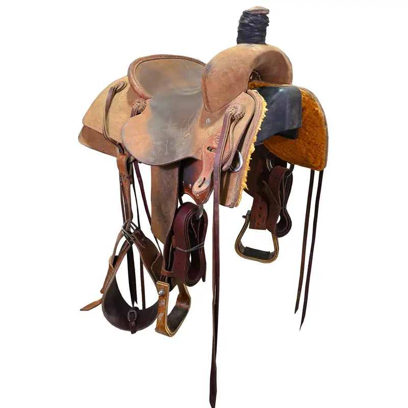 Sold! Used 14.5" Slaton Ranch Cutting Saddle 1