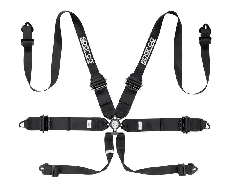 Sparco Belt 6Pt 3In To 2In Hans Aluminum - Black 04818Rhalnr 1