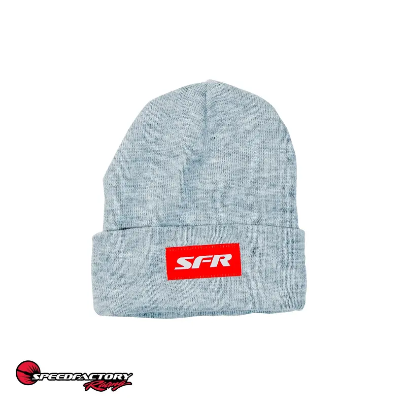 Speedfactory Outlaw Winter Beanie (All Grey Fold Over) Red Sfr Label 1