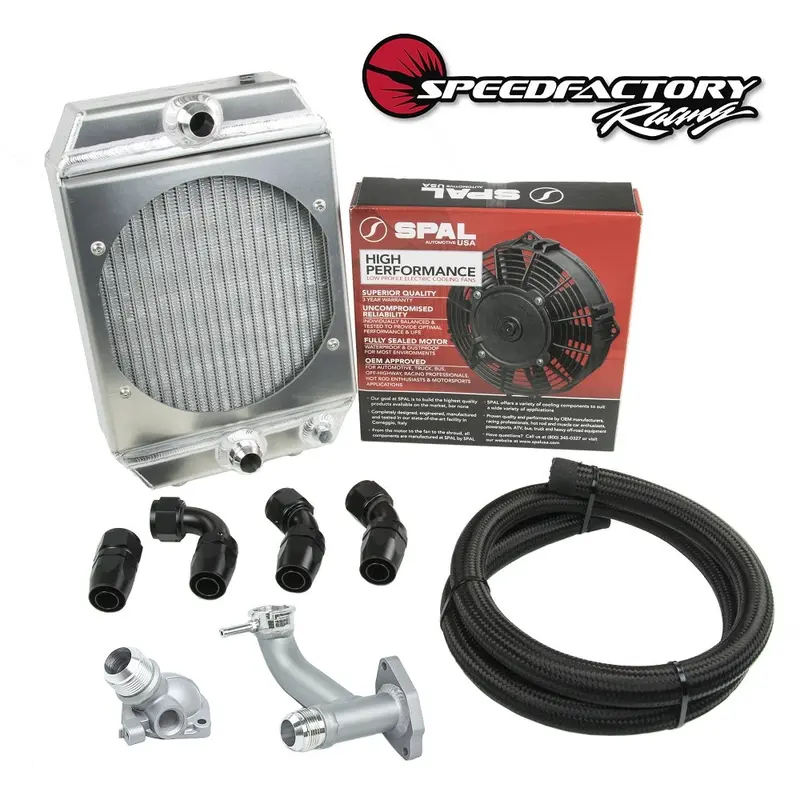 Speedfactory Racing Race Radiator Combo Kit -16An Hose, Fittings, Fill Neck And Thermostat Housing 1