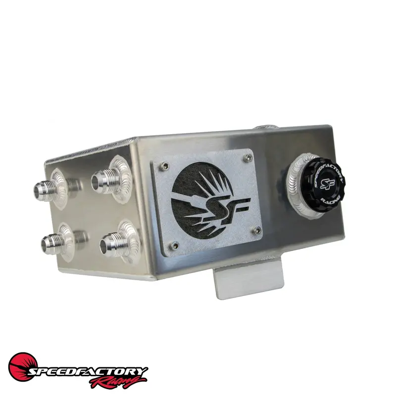 Speedfactory Racing Right Hand Drive Angled Oil Catch Can With Built In Coolant Overflow Tank 1
