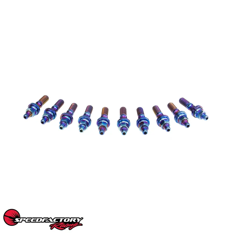 Speedfactory Racing Titanium Intake/Exhaust Manifold Stud Kit W/ 6-Point Nuts (10 Piece) 2