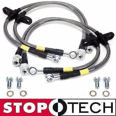 Stoptech Stainless Steel Braided Front + Rear Brake Lines For 90-93 Acura Integra 1