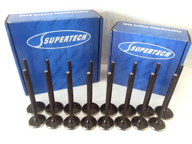 Supertech Black Nitride Hi-Comp Race Intake & Exhaust Flat Valve Set 200 Series - B-Series Vtec 1