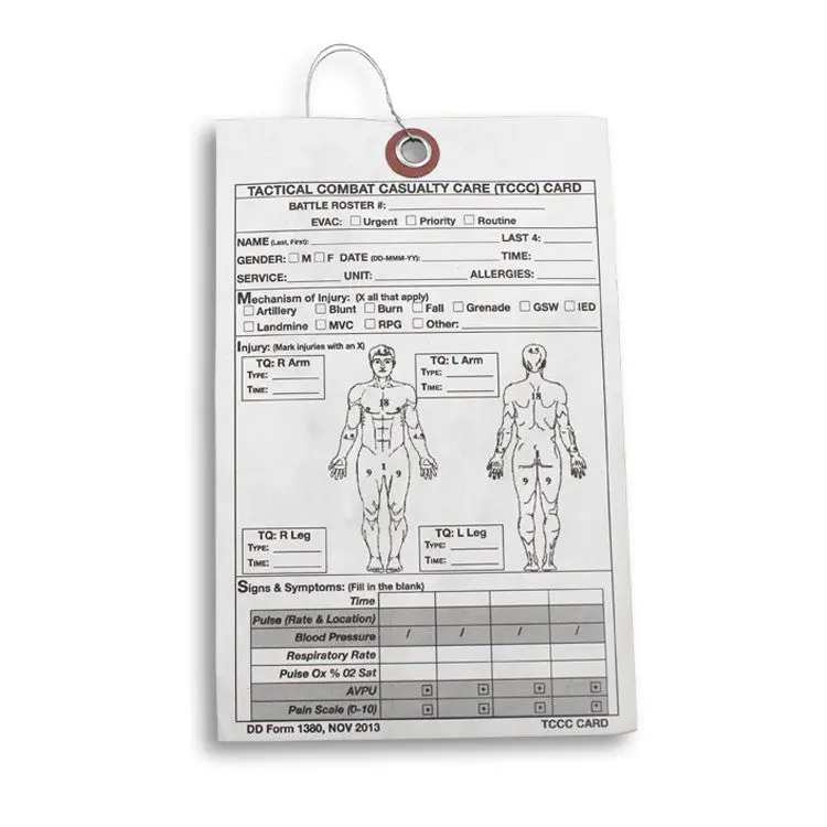 Tccc Casualty Card (Case Of 20) 1