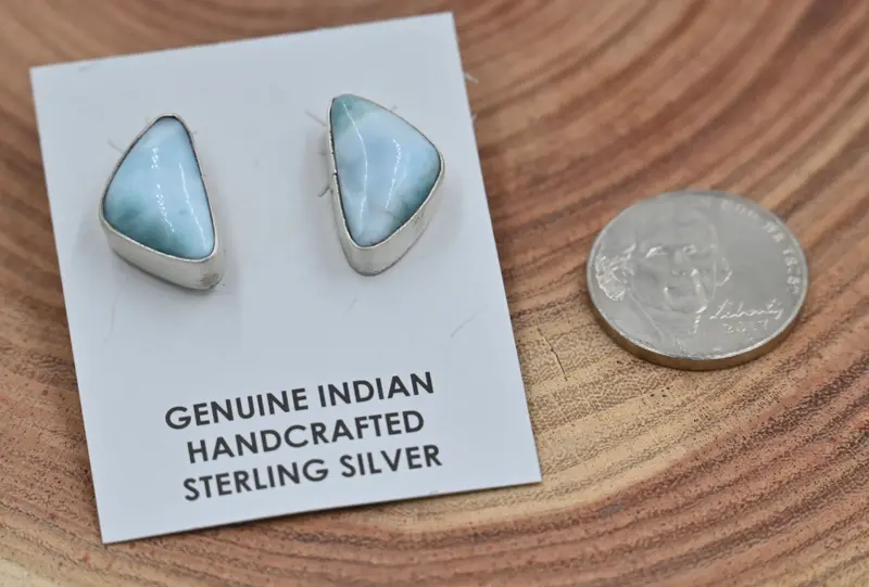 The Adelynn Turquoise Triangle Stud Earrings 1