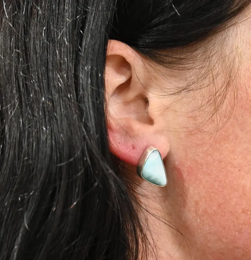 The Adelynn Turquoise Triangle Stud Earrings 2