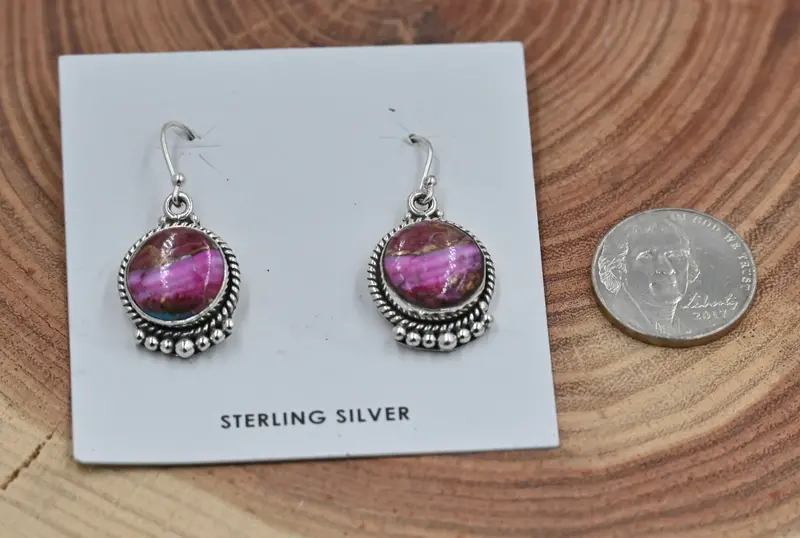 The Blake Earring With Pink Dangle Stone 1