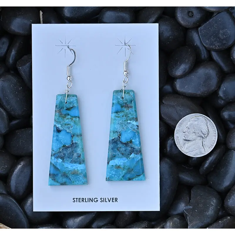 The Brynn Turquoise Slab Earrings 1