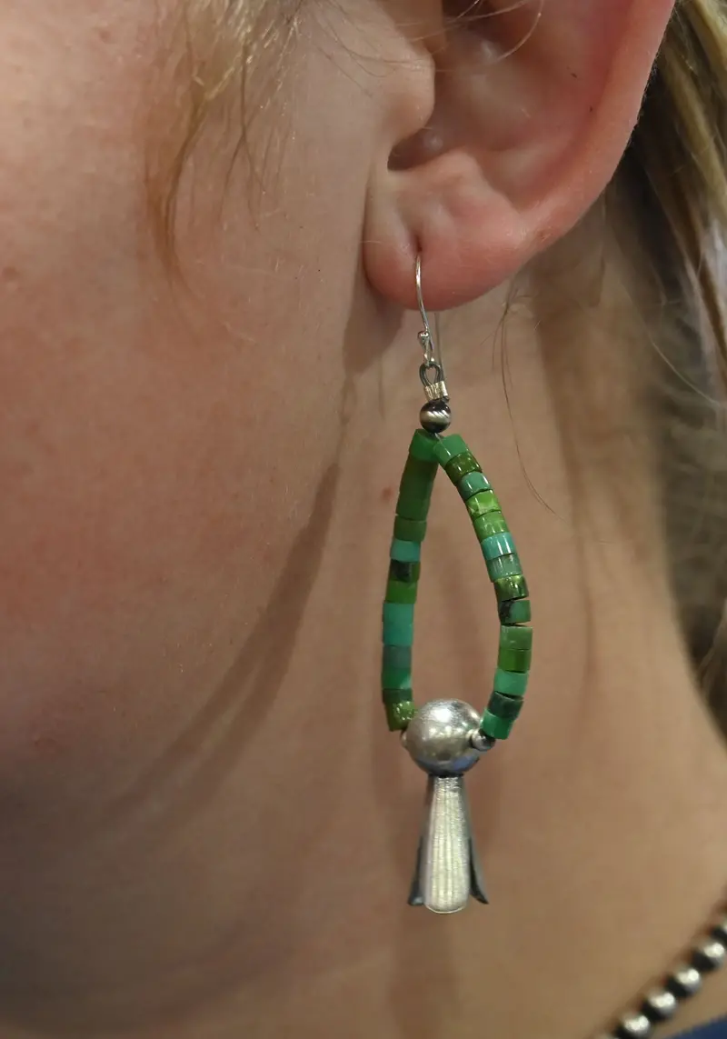 The Jolie Turquoise Hoop Earrings With Blossom 2