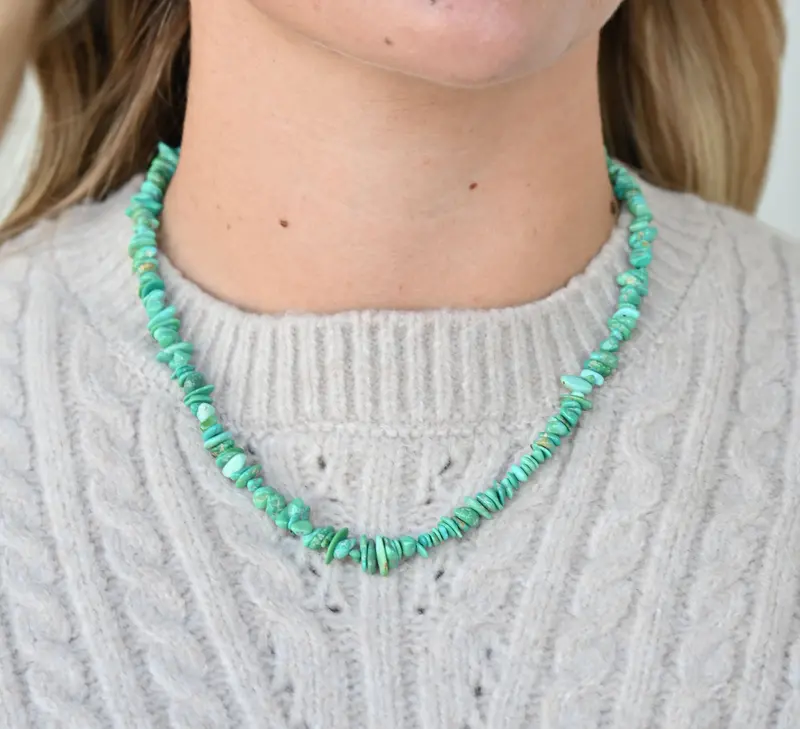 The Misti Necklace Chunky Green Stones 18" 1
