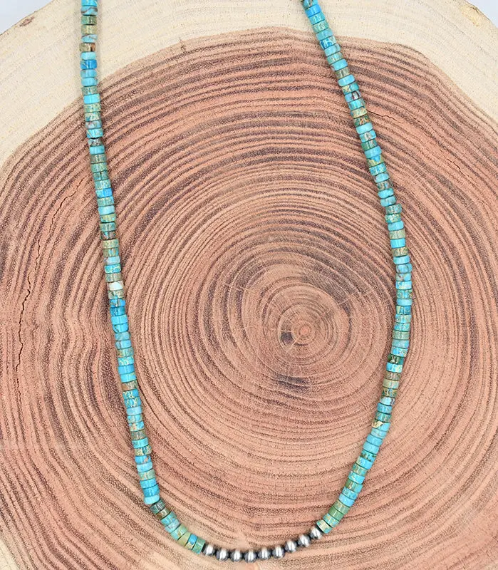 The Morgan Necklace Kingman Turquoise With Navajo Pearls-17" 1