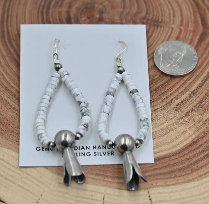 The Skylar White Howlite Hoop Earrings 1
