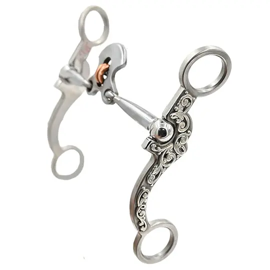 Tom Balding Cody Shank Double Cross Bit With Floral Overlay 1