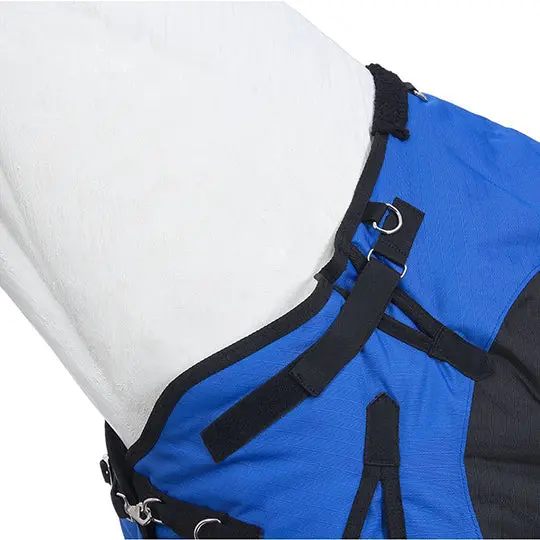 Tough 1 1200D 250G Turnout Blanket With Belly Wrap And Snuggit Neck- Blue 2