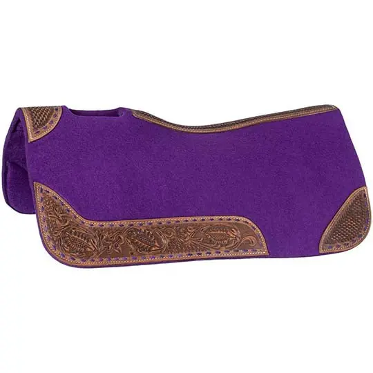 Tough 1 3/4" 30" X 30" Buckstitch Barrel Saddle Pad In Purple 1