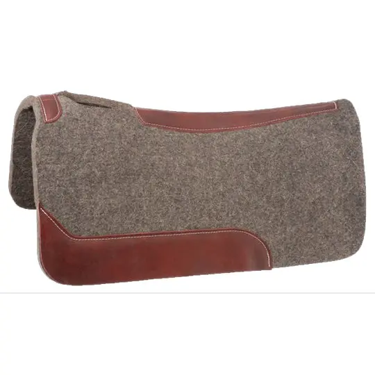 Tough 1 31"X31" Wool Saddle Pad With Wear Leathers 1
