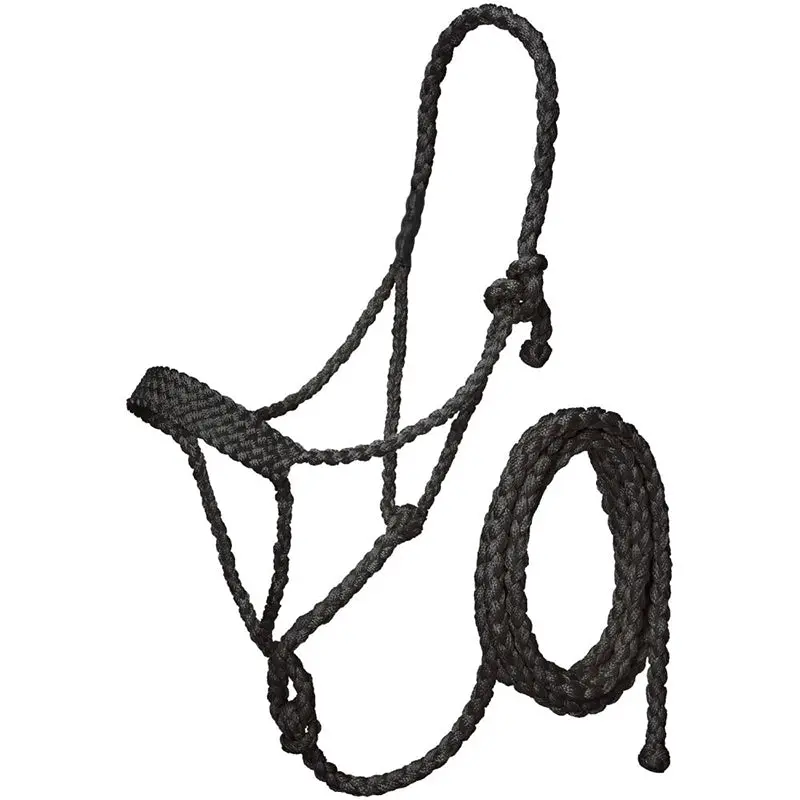 Tough 1 Black Lightweight Mule Tape Halter With 10' Lead Rope 1