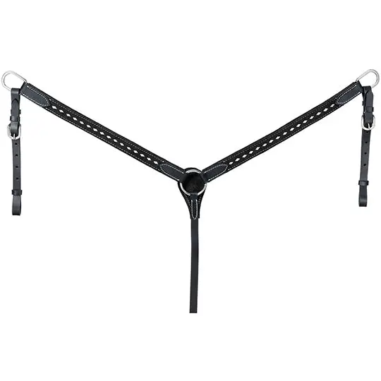 Tough 1 Black Suede Breast Collar With White Buckstitch 1