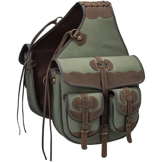 Tough 1 Canvas Trail Bag With Leather Accents- Sage 1