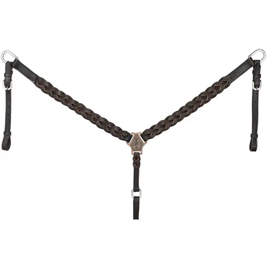 Tough 1 Dark Oil Braided Leather Breast Collar 1