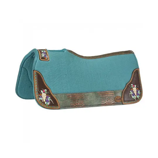 Tough-1 Hand Painted Steer Skull Saddle Pad 1