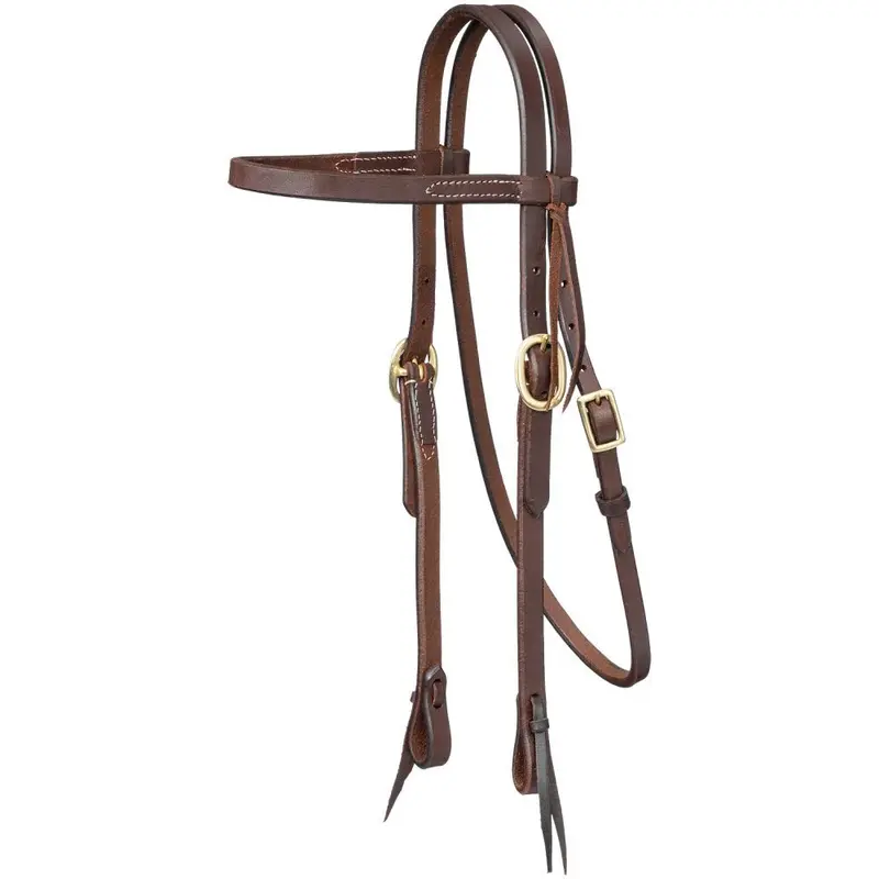 Tough 1 Harness Leather Browband Headstall With Tie Ends 1