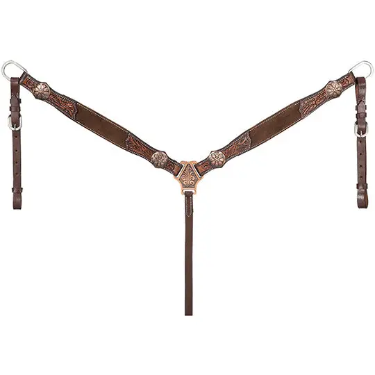 Tough 1 Laramie Brown Tooled Suede Breast Collar 1