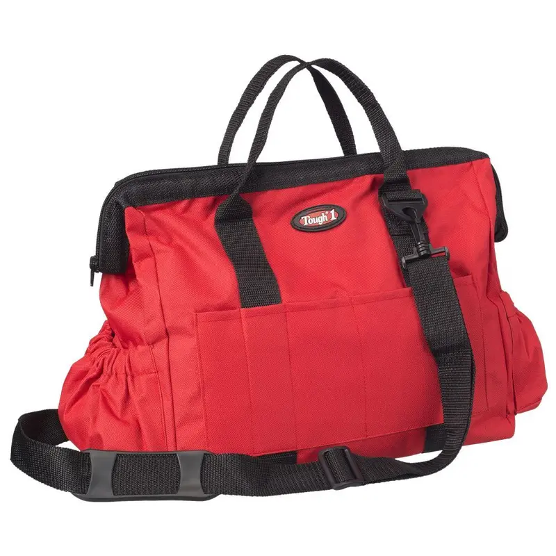 Tough 1 Large Zip Top Grooming Tote- Red 1