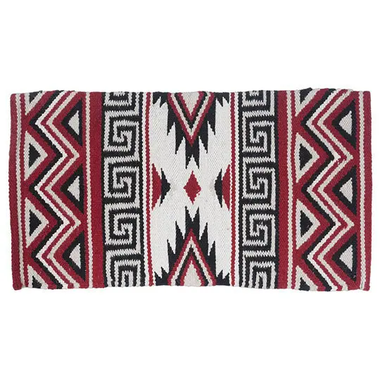 Tough 1 Mayan Navajo Wool Saddle Blanket- Red/Black/Taupe/White 1