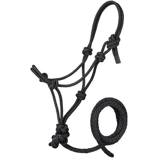 Tough 1 Mini Rope Halter With Lead Rope- Black 1