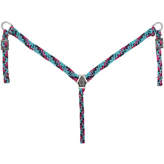Tough 1 Muletape Breast Collar- Navy/Teal/Raspberry 1