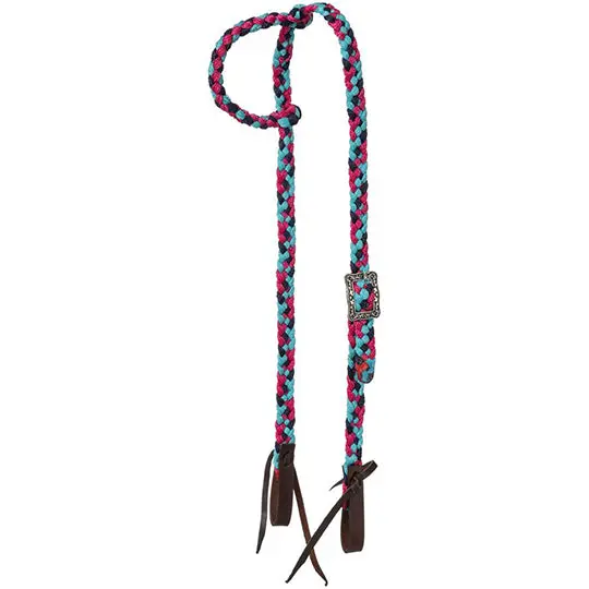 Tough 1 Muletape Slip Ear Headstall- Navy/Teal/Raspberry 1
